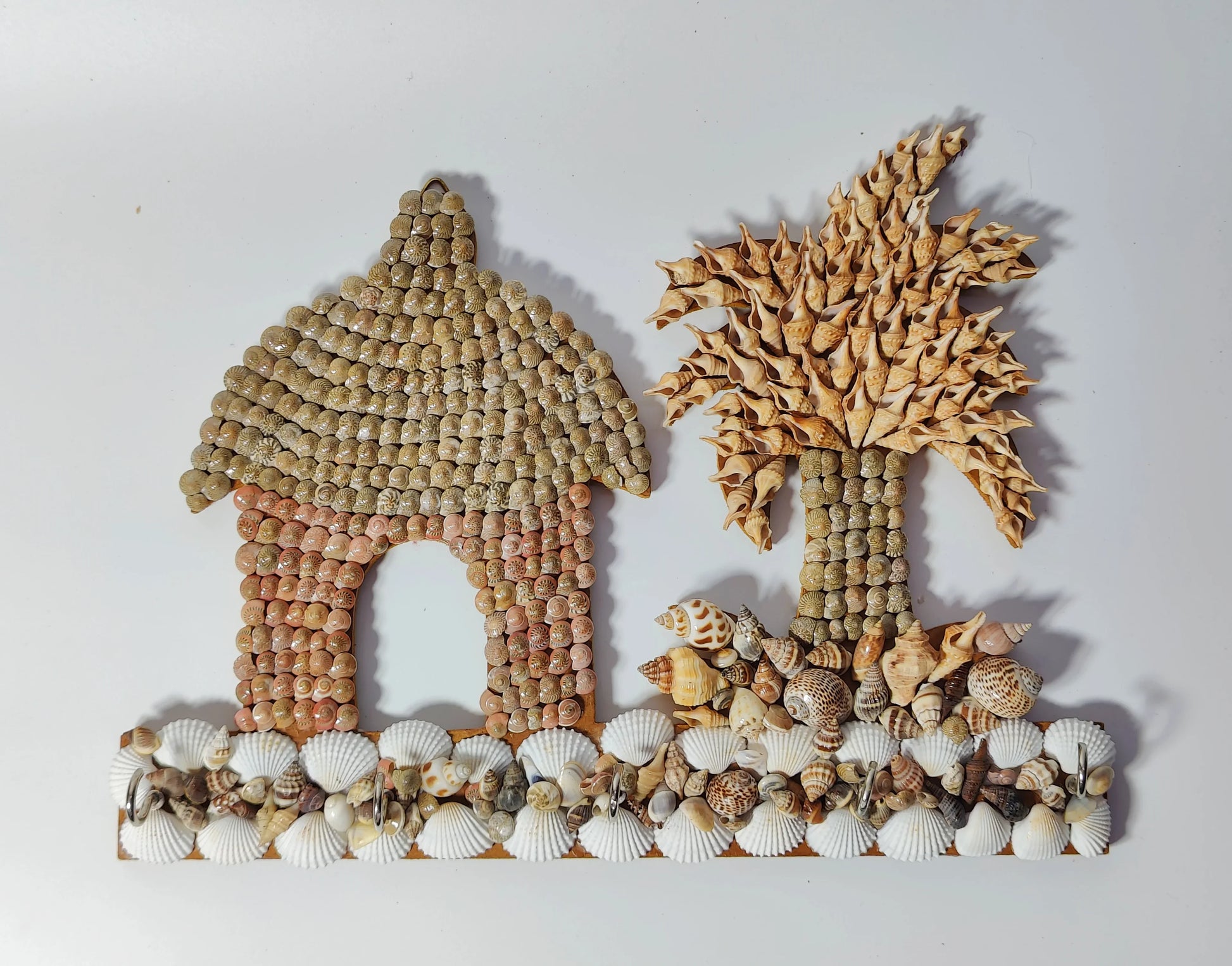Shellkrafts Sea shell Key Hanger 5 Hooks - Shellkrafts
