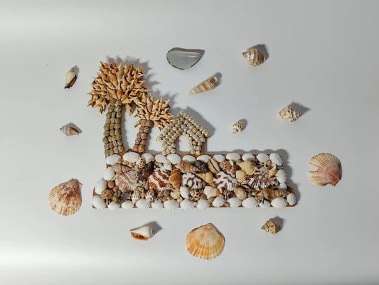 Shellkrafts Sea shell Tree house key hanger 5 Hooks - Shellkrafts