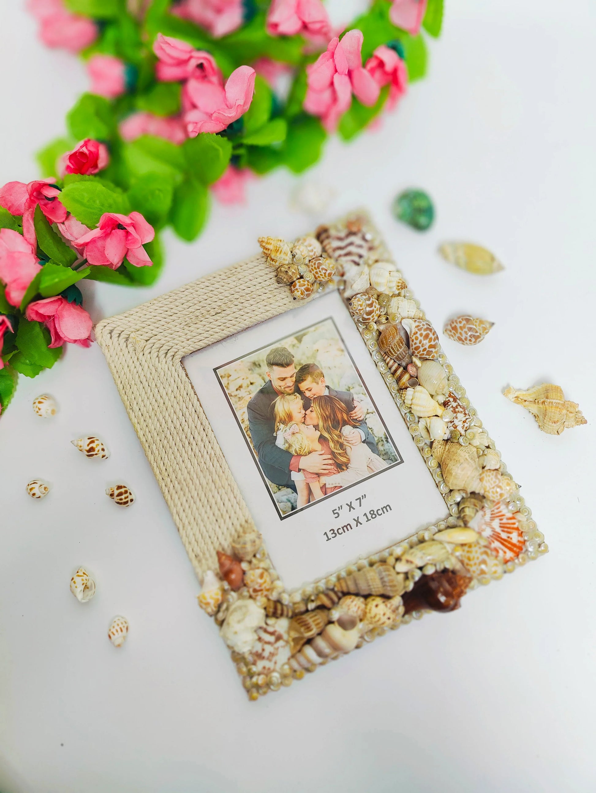 Shellkrafts Macrame shell Photo frame 8x10inch - Shellkrafts