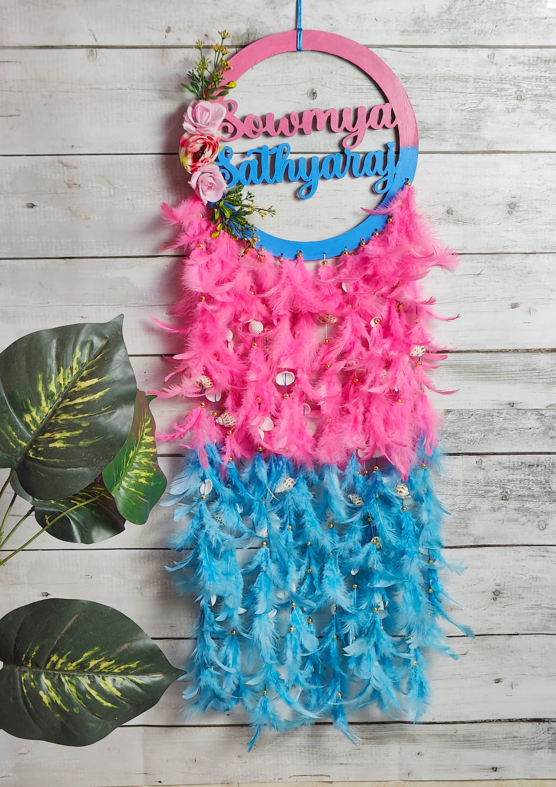 Customised Name Dream catcher for Gift and Decor 36inch - Shellkrafts
