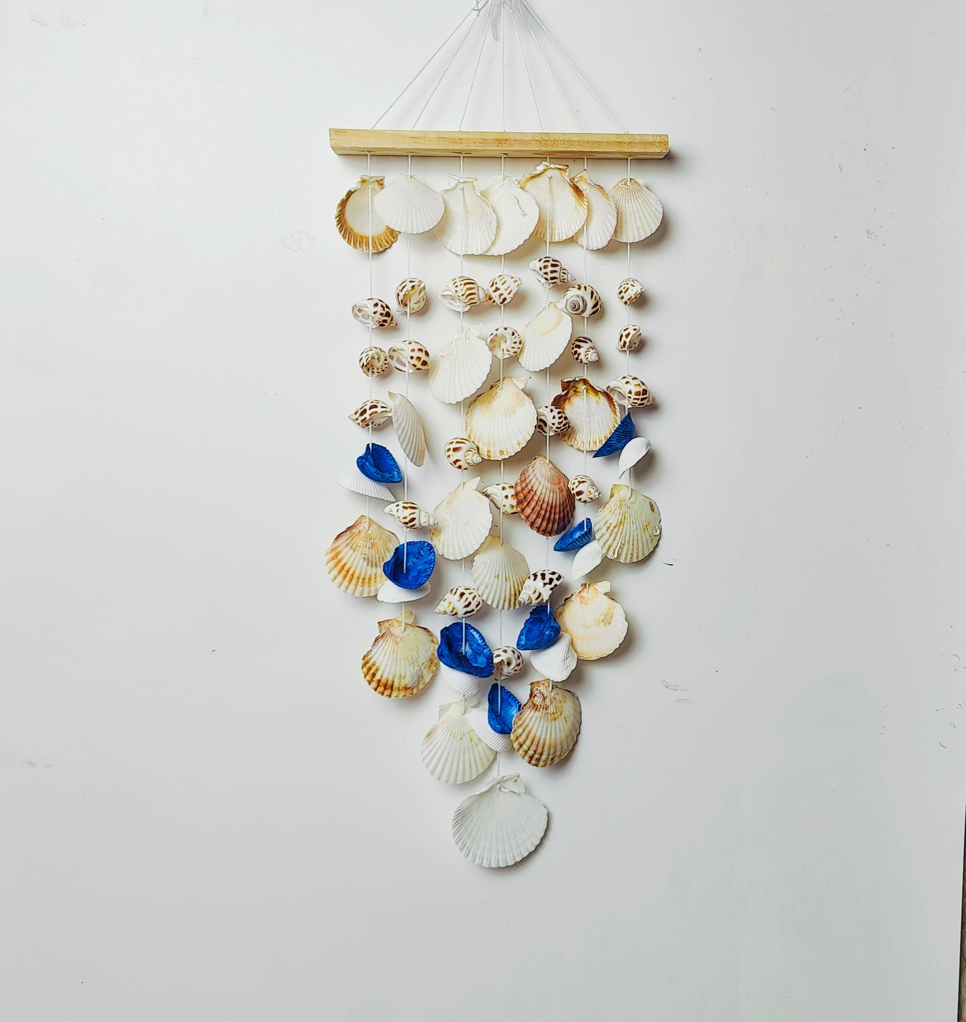 Wooden sea shell windchime 25inch - Shellkrafts