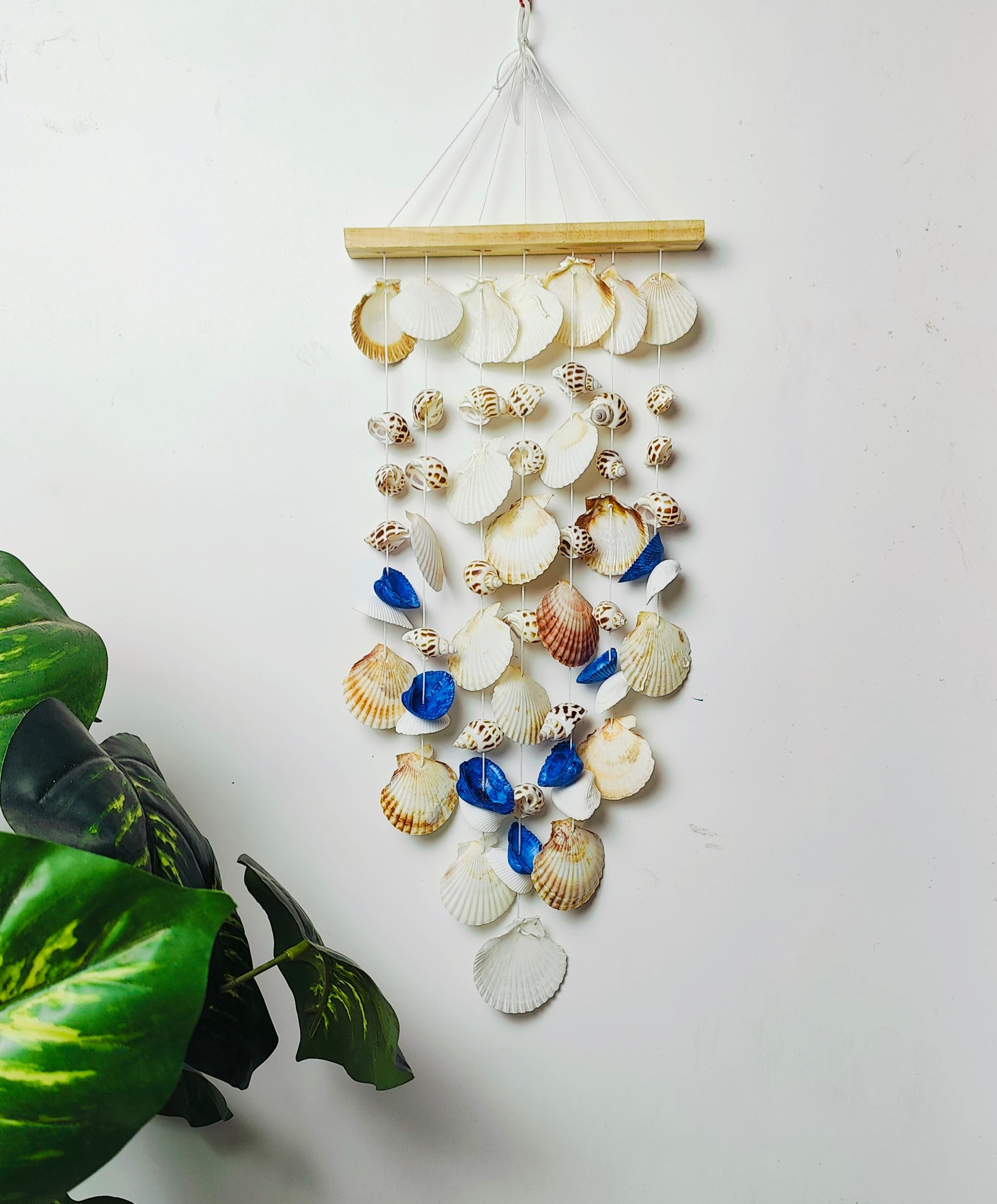 Wooden sea shell windchime 25inch - Shellkrafts