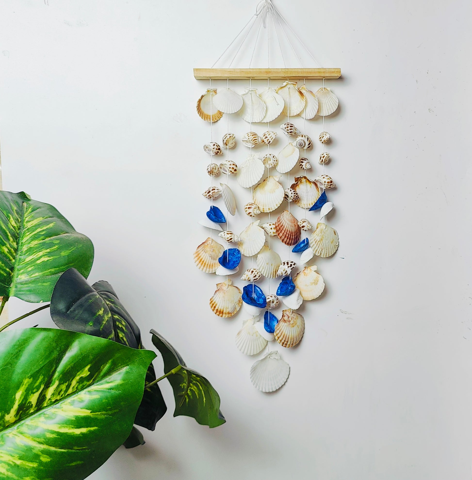 Wooden sea shell windchime 25inch - Shellkrafts