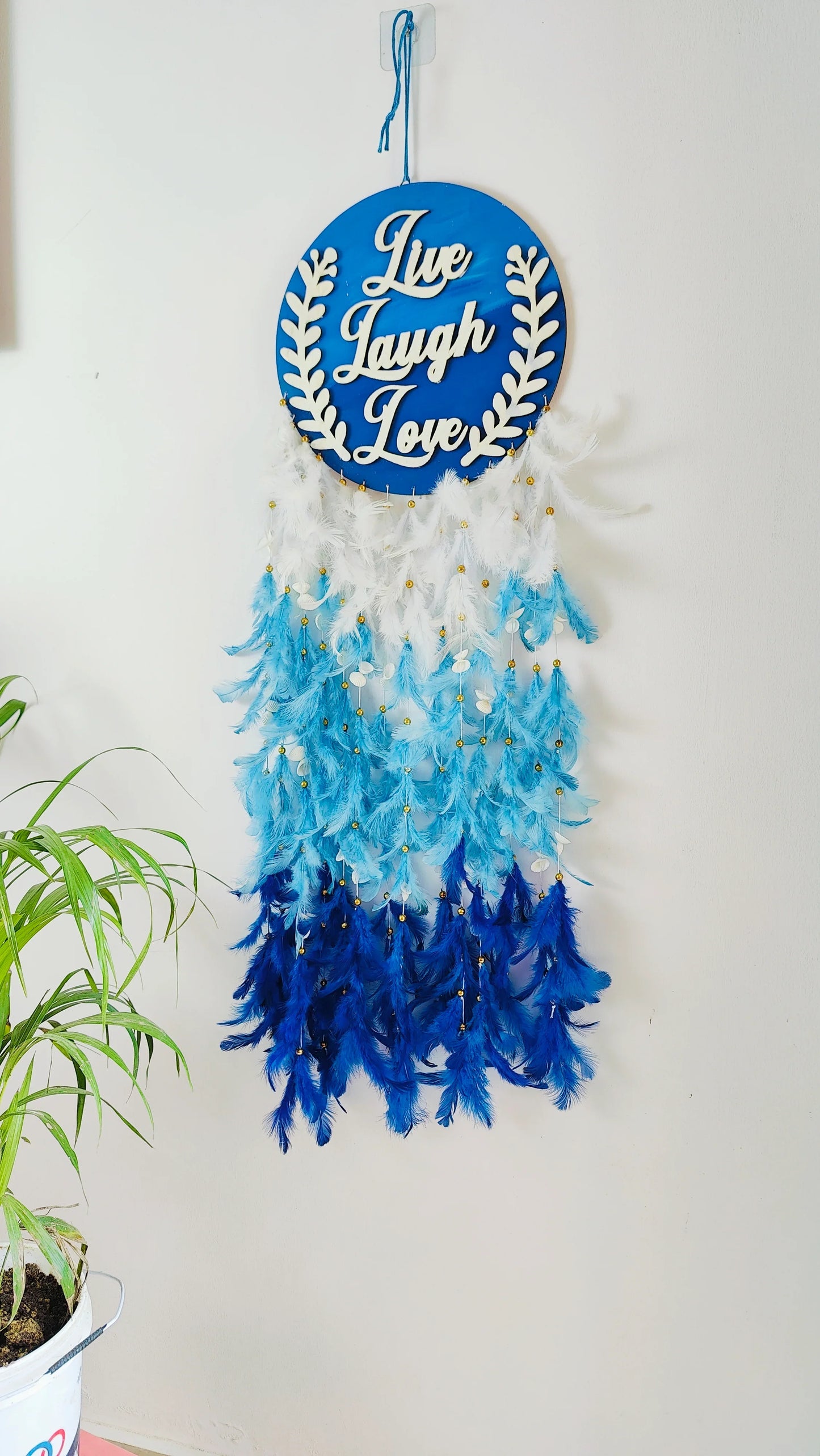 Live Laugh Love hanging Dream Catcher - Shellkrafts