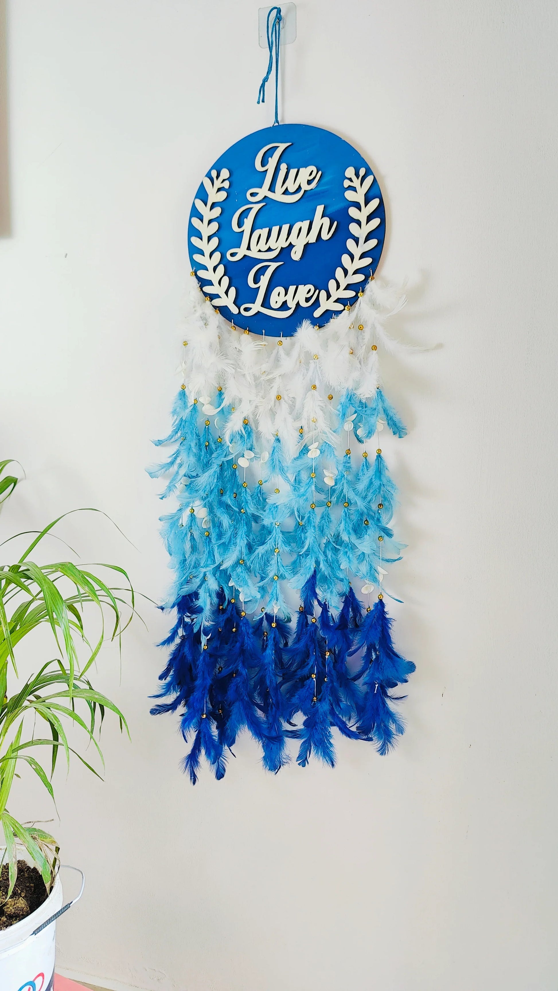 Live Laugh Love hanging Dream Catcher - Shellkrafts