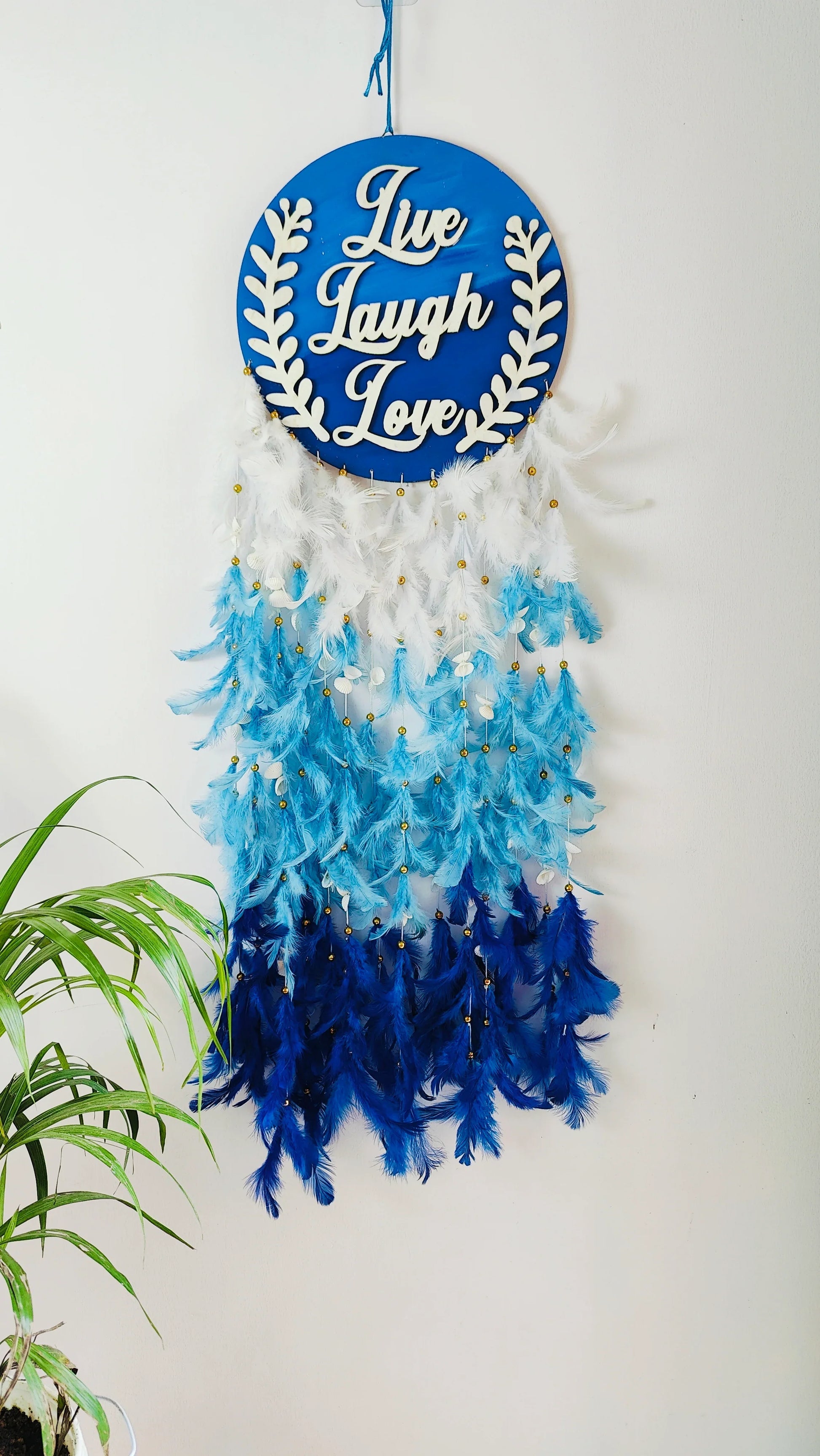 Live Laugh Love hanging Dream Catcher - Shellkrafts