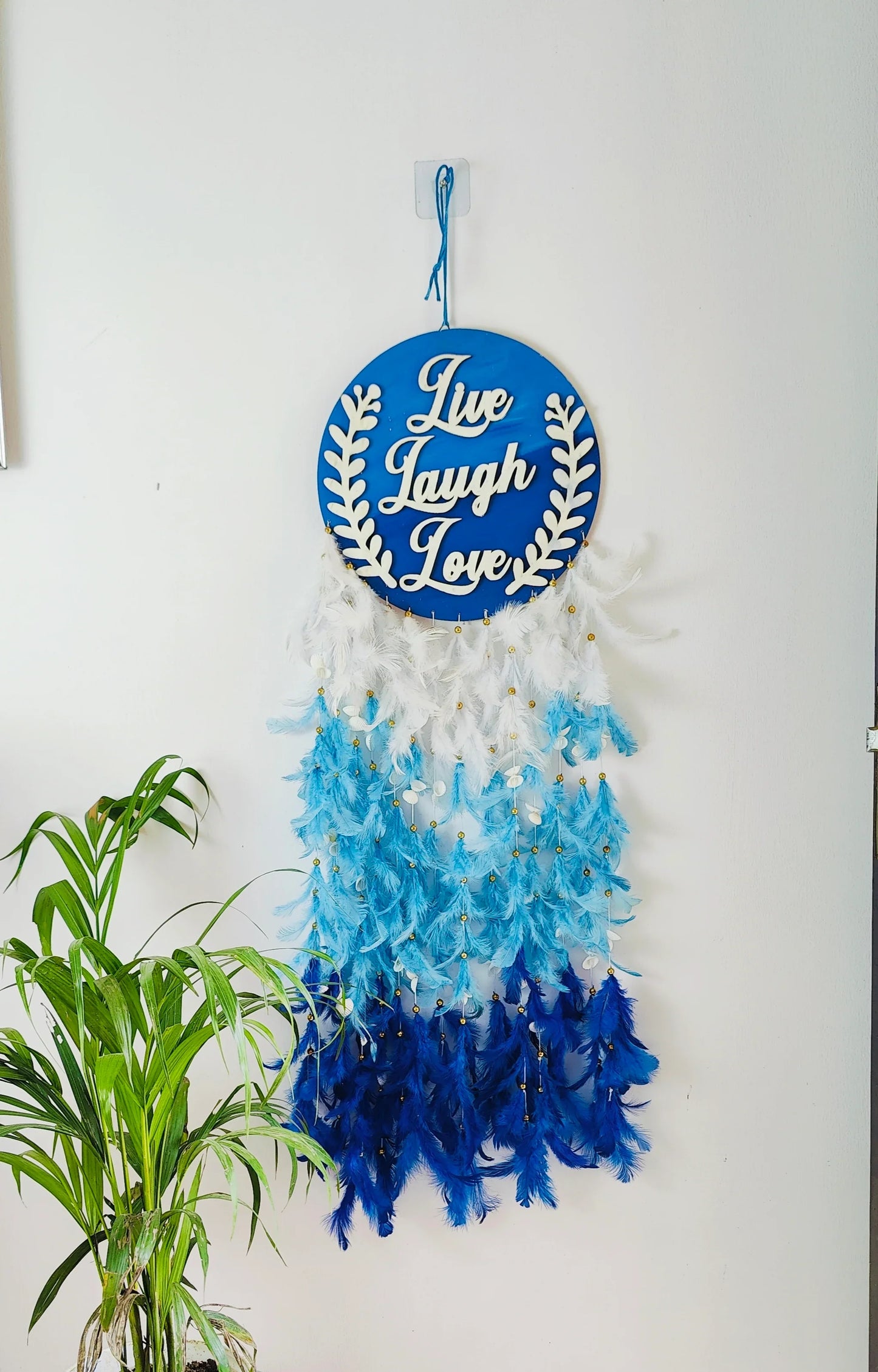 Live Laugh Love hanging Dream Catcher - Shellkrafts