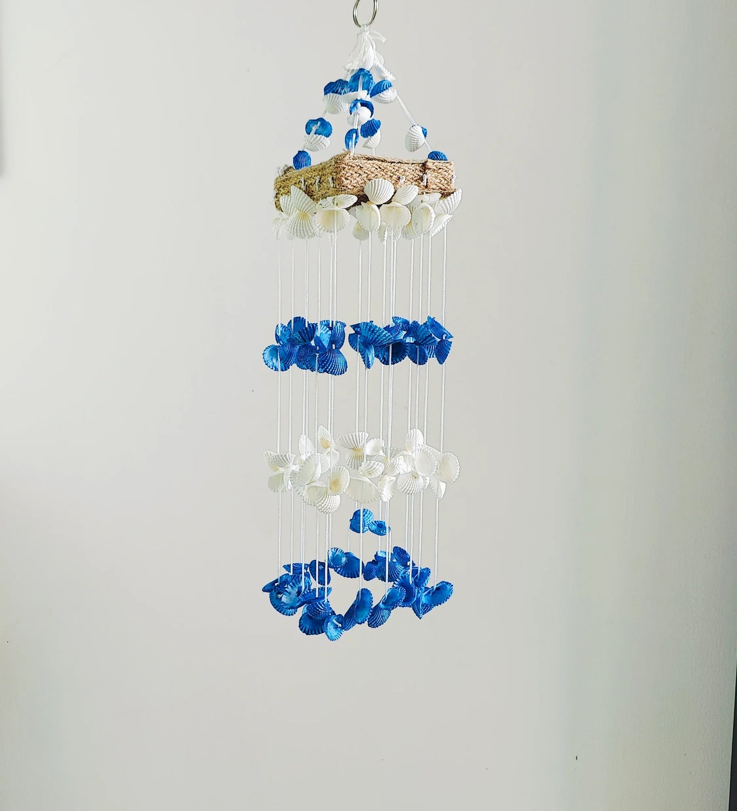 Blue Mini Sea shell Hanger for Home decor 15inch - Shellkrafts