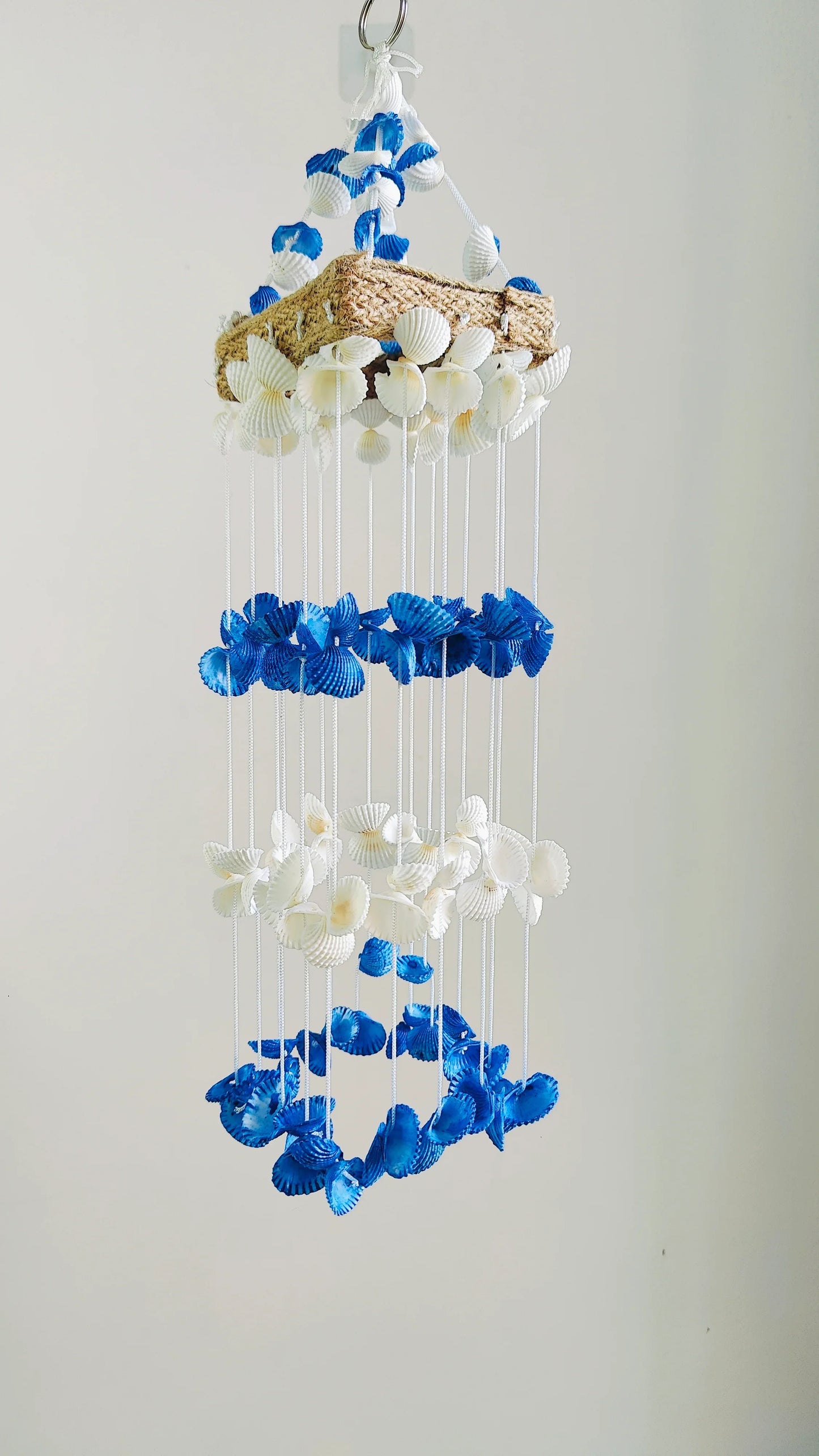 Blue Mini Sea shell Hanger for Home decor 15inch - Shellkrafts
