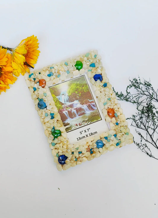 Shellkrafts Stone shell photo frame 7x9 inch - Shellkrafts