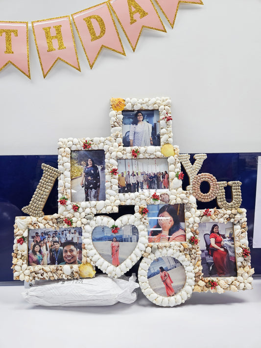 Personalised Shell Crafted Photo frame Collage - Shellkrafts