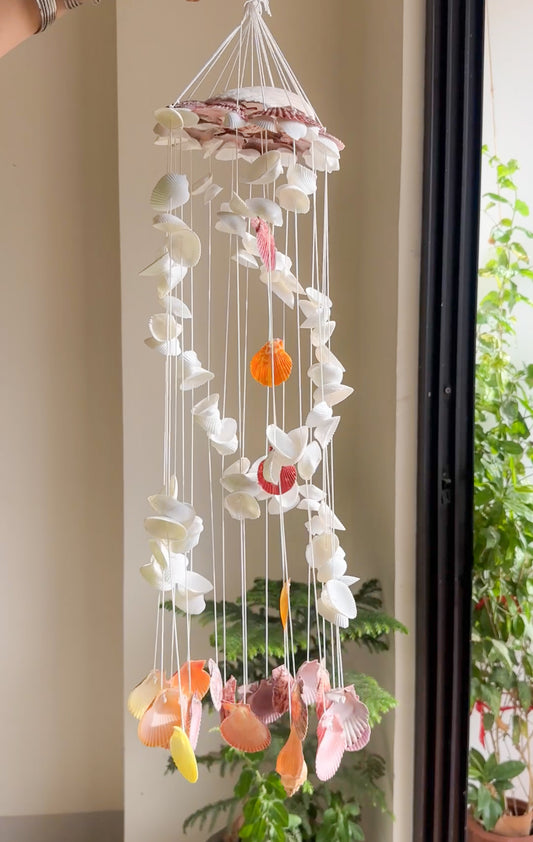 Coastal Seashell Wind Chime – Handcrafted Nautical Décor - Shellkrafts