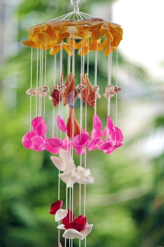 Costal Sea shell Windchime-Handcrafted 36inch - Shellkrafts