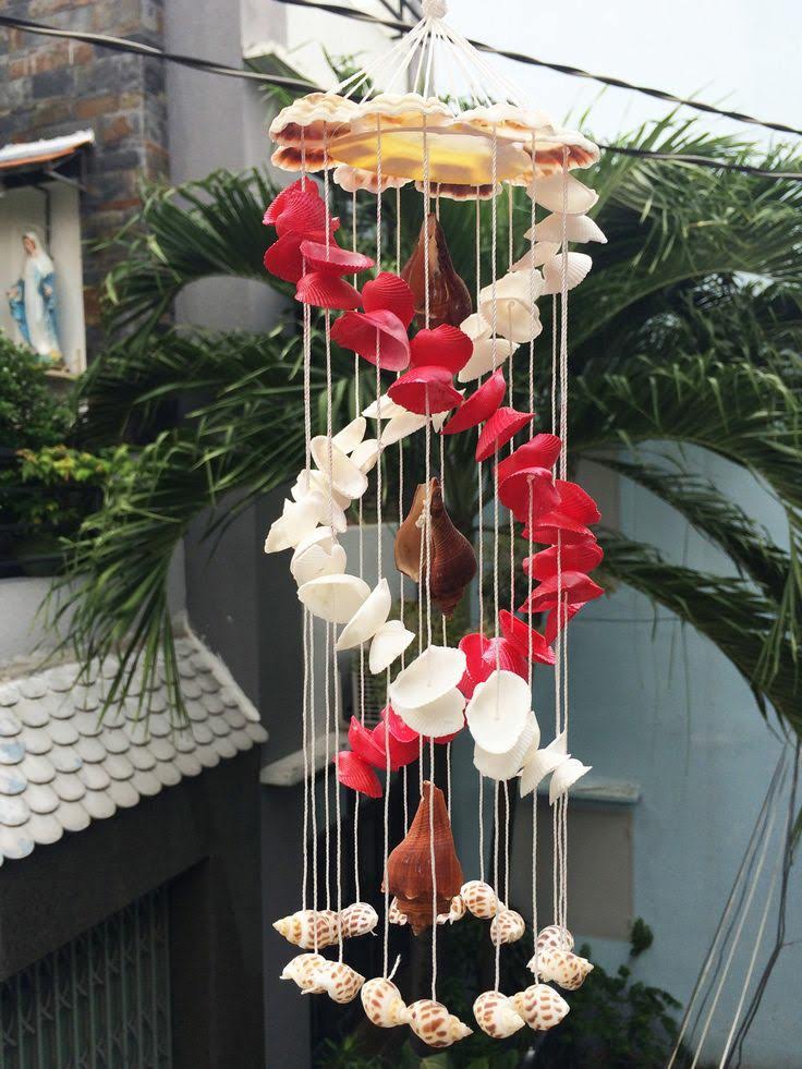 Coastal Seashell Wind Chime – Handcrafted Nautical Décor - Shellkrafts