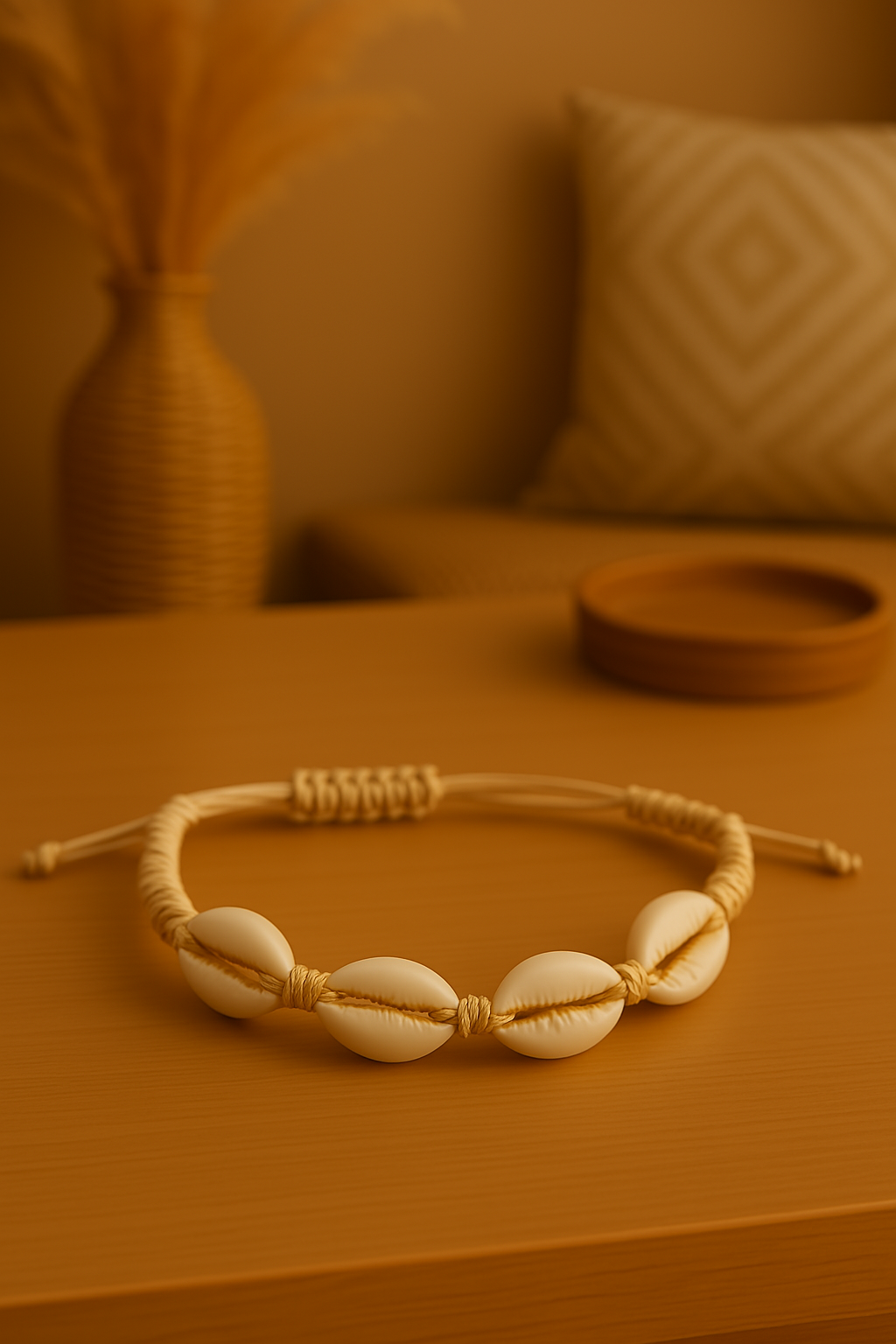 Handmade Natural Cowry Shell Bracelet – Boho Beach Bracelet with Genuine Shells & Adjustable Leather Cord - Shellkrafts