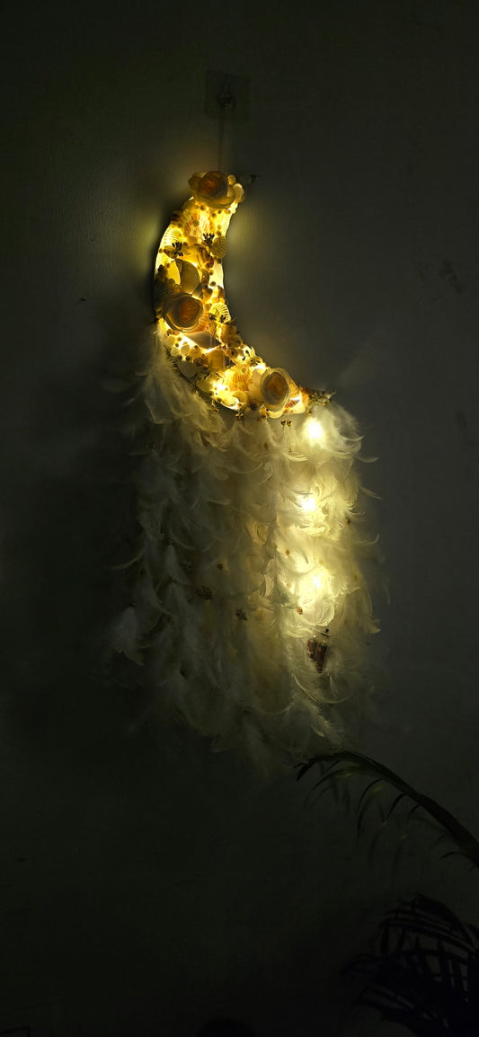 Fairy LED Moon DreamCatcher 35Inch - Shellkrafts