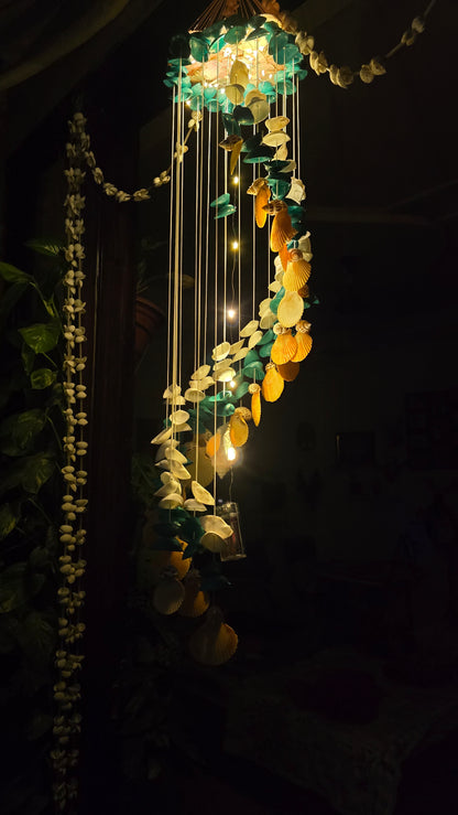 Illuminated Coastal Hanging Decor with Soft Ambient Glow - Shellkrafts