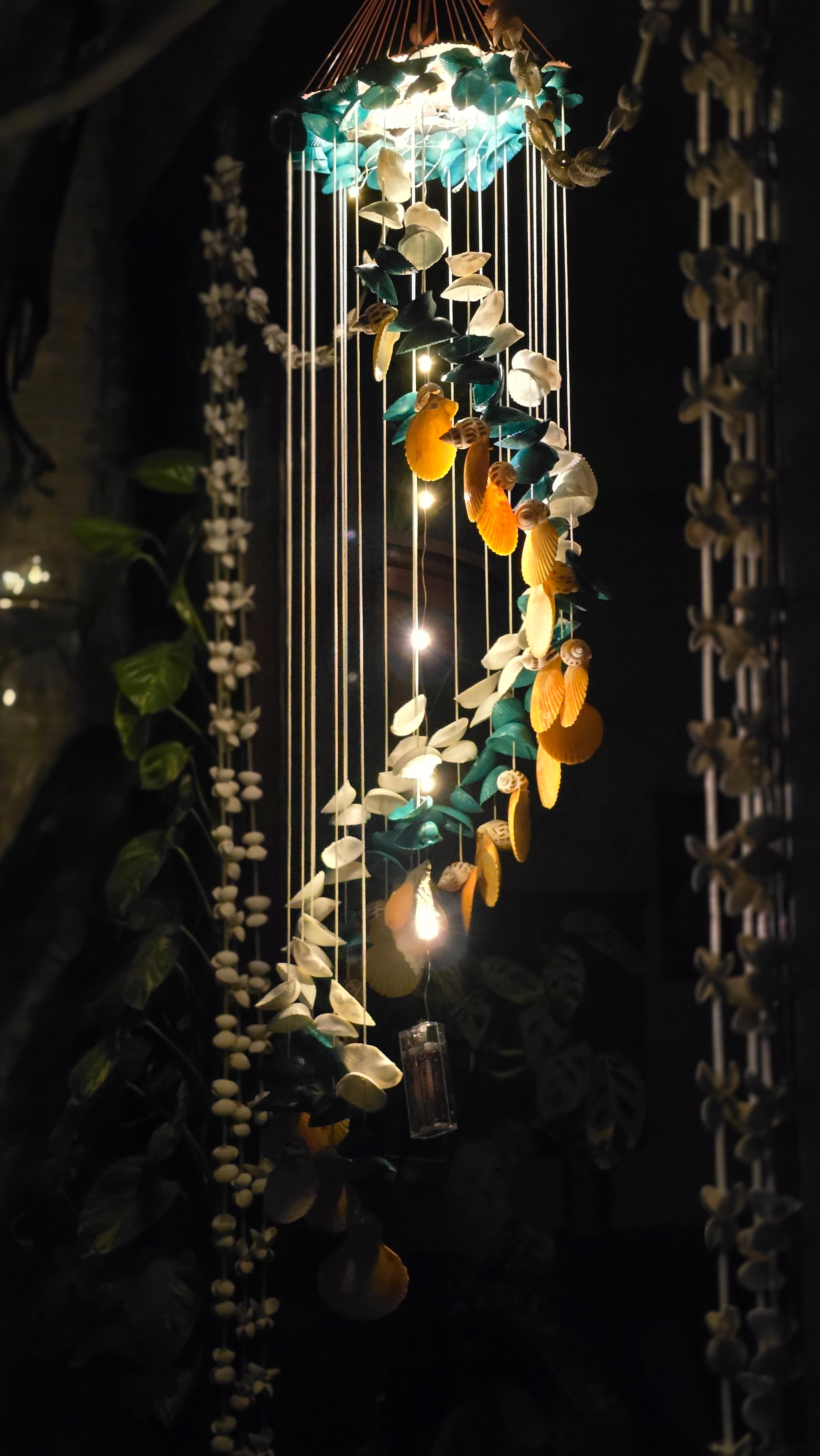 Illuminated Coastal Hanging Decor with Soft Ambient Glow - Shellkrafts