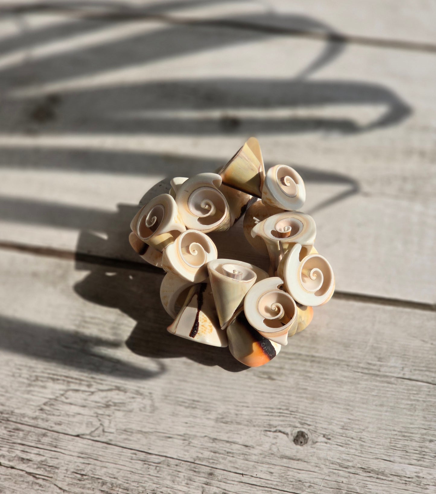 Natural Sea Shell Spiral Bracelet|Beach-Inspired Boho Jewelry