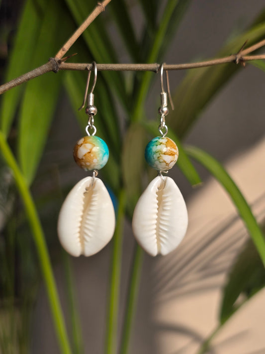 Crystal Ocean Blue Bead Drop Earrings