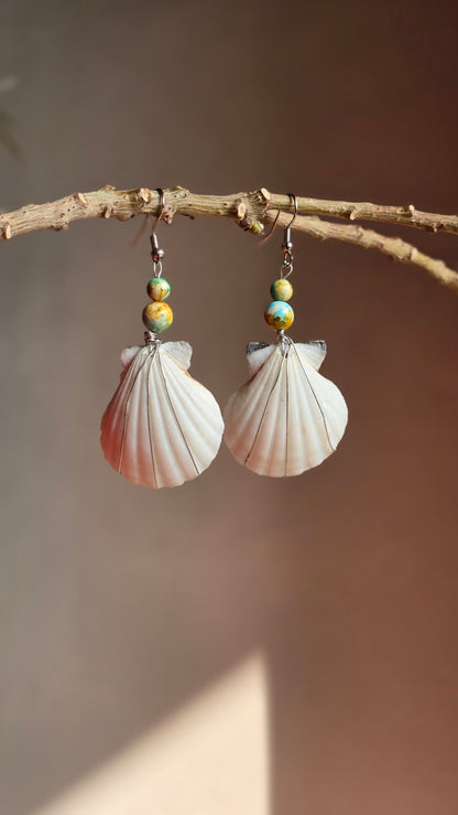 Handmade Shell Statement Earrings - Shellkrafts