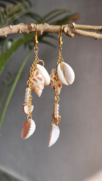Pearl Chain Earrings - Shellkrafts