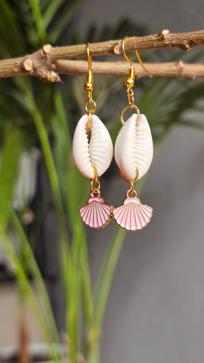 Sea Spirit Cowrie earrings - Shellkrafts