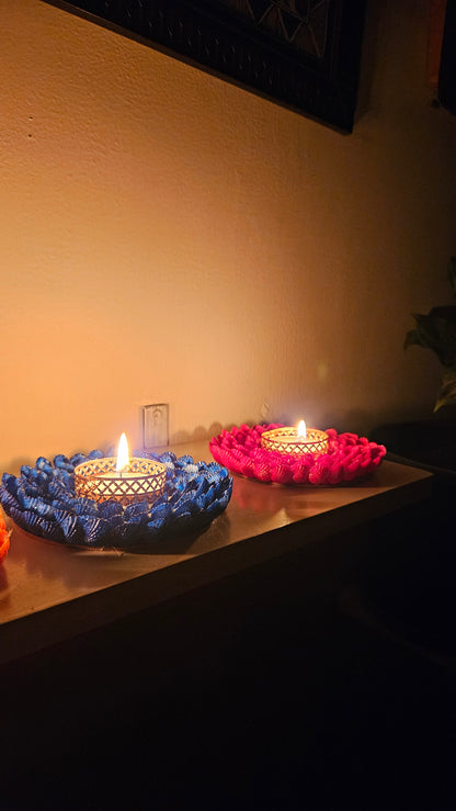 Festive Floral Tealight Candle Holder pack of 6