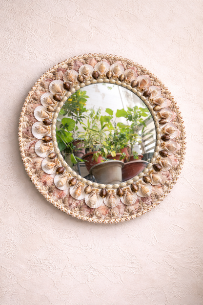 AquaShell Luxe Boho Wall Mirror - Shellkrafts