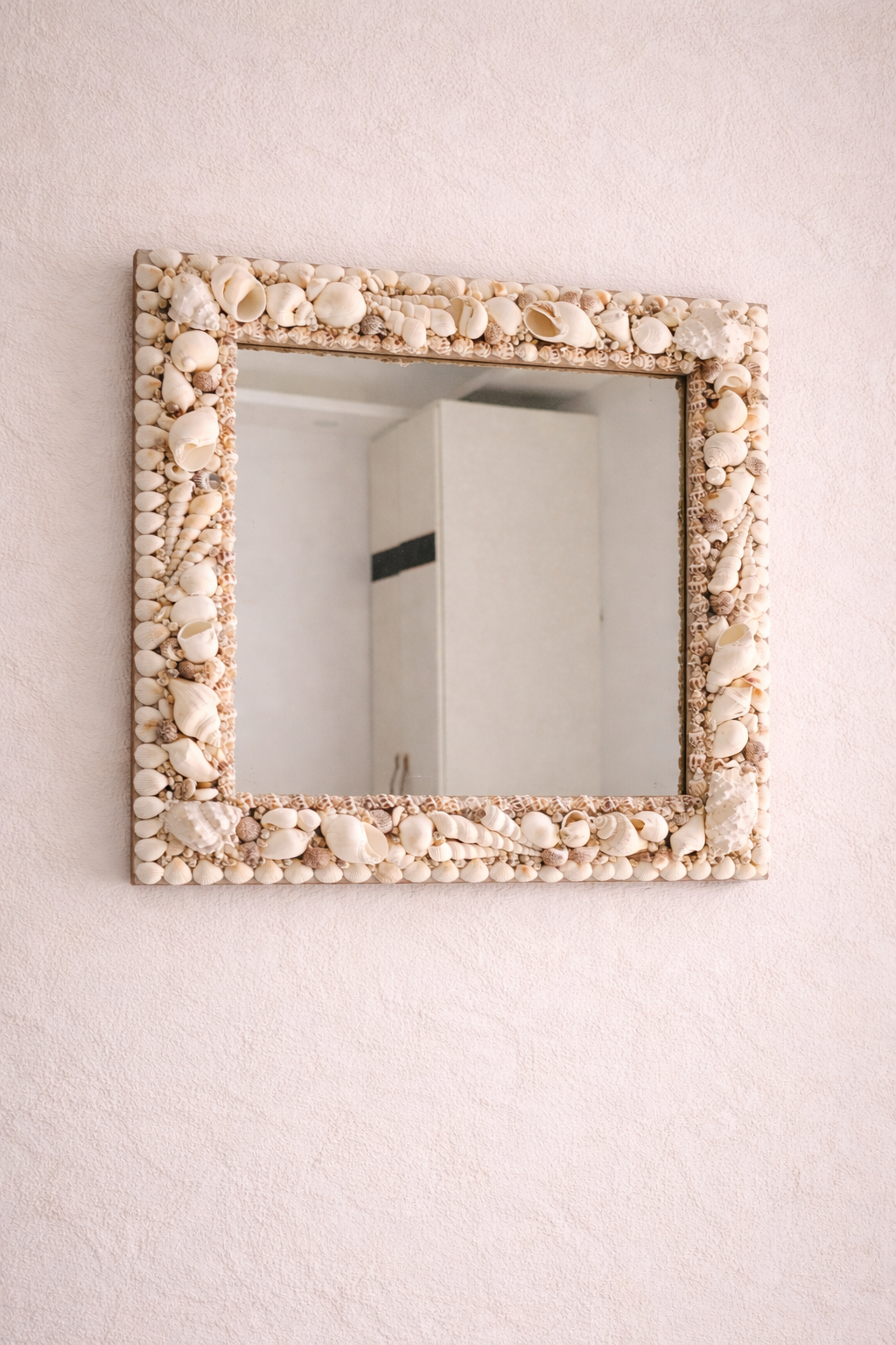 Handcrafted Seashell Square Mirror 18x18inch - Shellkrafts
