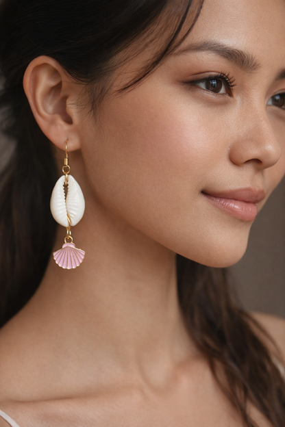 Sea Spirit Cowrie earrings - Shellkrafts