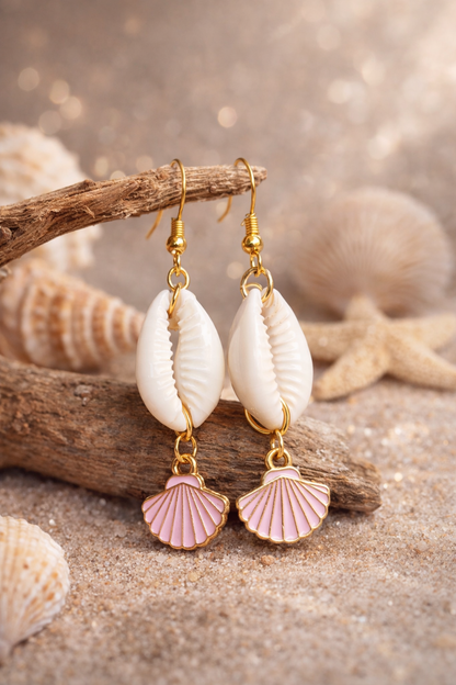 Sea Spirit Cowrie earrings - Shellkrafts