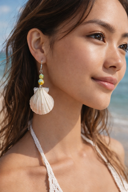 Handmade Shell Statement Earrings - Shellkrafts