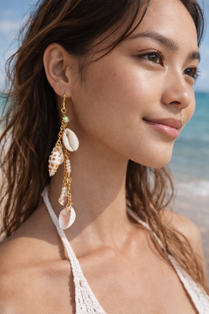 Pearl Chain Earrings - Shellkrafts