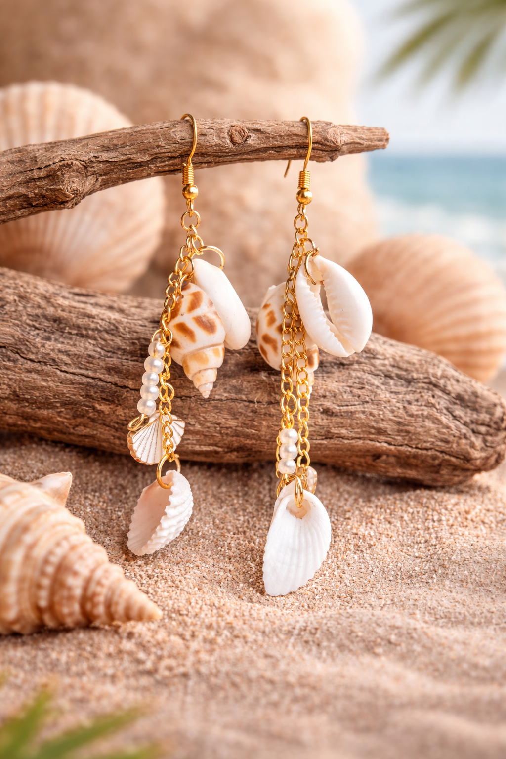 Pearl Chain Earrings - Shellkrafts