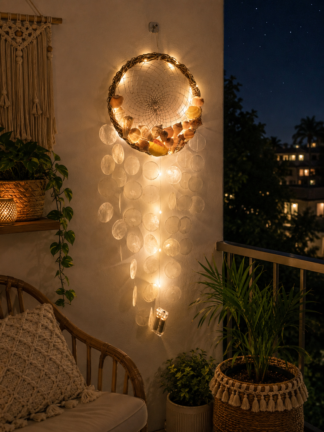 Boho Capiz LED DreamCatcher