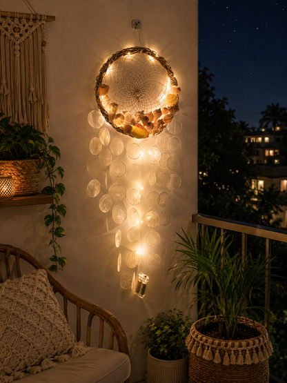 Boho Capiz LED DreamCatcher - Shellkrafts