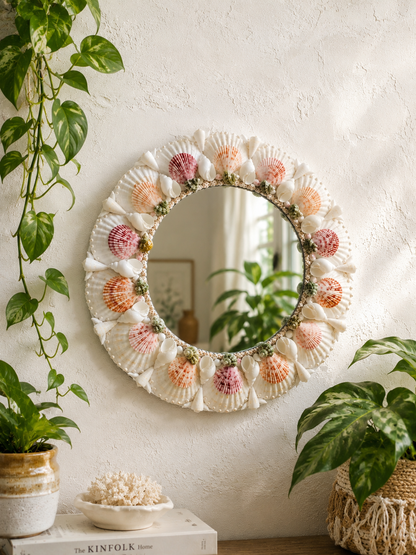Handmade Pearl Seashell Boho Wall Mirror