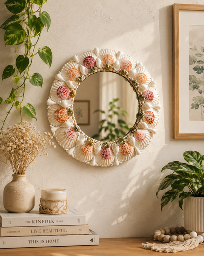Handmade Pearl Seashell Boho Wall Mirror
