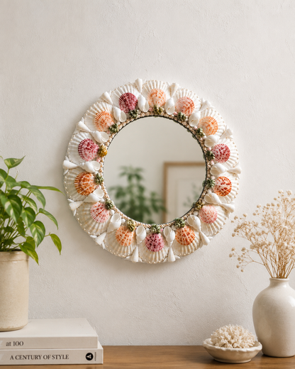 Handmade Pearl Seashell Boho Wall Mirror