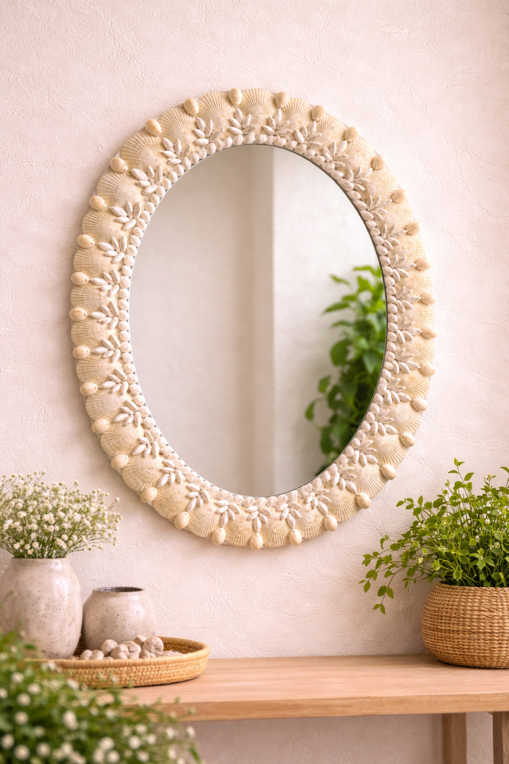 Handcrafted Elegant Coastal Boho Wall Decor for Living Room & Bedroom 14x20inch - Shellkrafts