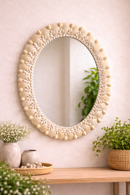 Handcrafted Elegant Coastal Boho Wall Decor for Living Room & Bedroom 14x20inch - Shellkrafts