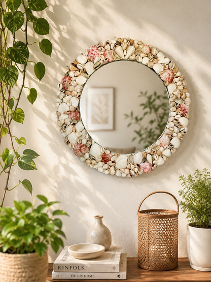 Handcrafted Coastal Mirror 17inch - Shellkrafts