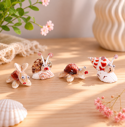 Handmade Seashell Animal Miniatures – Coastal Decorative Figurines Set - Shellkrafts