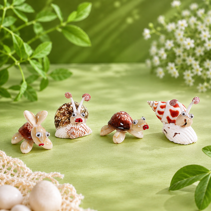 Handmade Seashell Animal Miniatures – Coastal Decorative Figurines Set - Shellkrafts