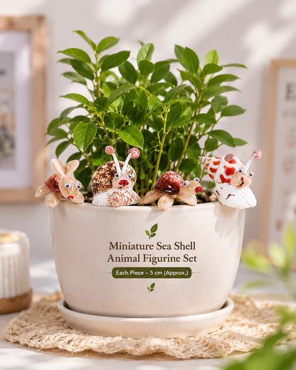 Handmade Seashell Animal Miniatures – Coastal Decorative Figurines Set - Shellkrafts