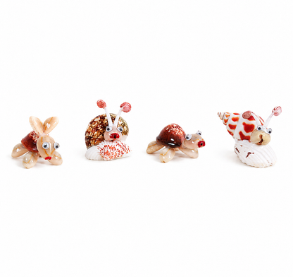 Handmade Seashell Animal Miniatures – Coastal Decorative Figurines Set - Shellkrafts
