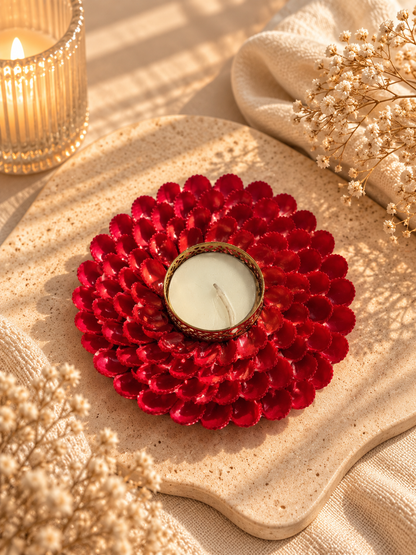 Handcrafted Floral Tealight Candle