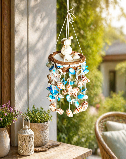 Sea shell mini bird windchime 15inch - Shellkrafts