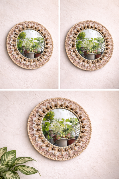 AquaShell Luxe Boho Wall Mirror - Shellkrafts